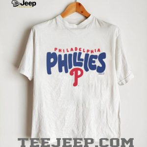 Philadelphia Phillies Red & Blue Script Oatmeal Heather T shirt Philadelphia Phillies Red & Blue Script Oatmeal Heather T shirt