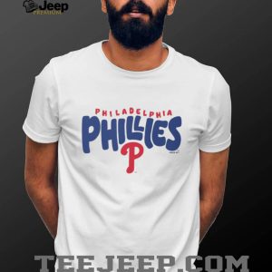 Philadelphia Phillies Red & Blue Script Oatmeal Heather T shirt