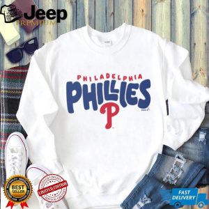 Philadelphia Phillies Red & Blue Script Oatmeal Heather T shirt
