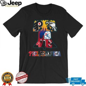 Philadelphia Sports Teams Liberty Bell Skyline Coffee T Shirt Philadelphia Sports Teams Liberty Bell Skyline Coffee T Shirt