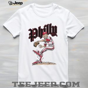 Philly Baseball Pitcher Cartoon Vintage Athletic T Shirt
