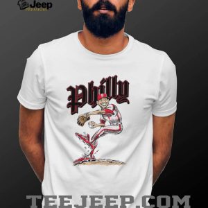 Philly Baseball Pitcher Cartoon Vintage Athletic T Shirt