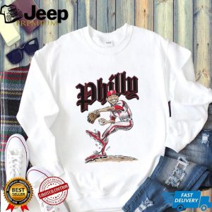 Philly Baseball Pitcher Cartoon Vintage Athletic T Shirt