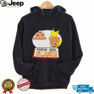 Pikachu Used Flash Funny Pokemon Diglett Parody Black Graphic T Shirt