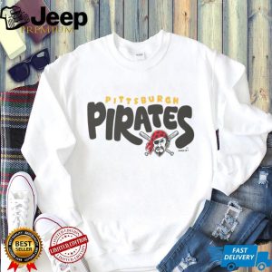 Pittsburgh Pirates Oatmeal Heather Vintage Logo Crewneck T shirt