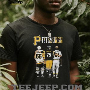 Pittsburgh Sports Heritage T Shirt Lemieux, Greene, and Clemente Signatures