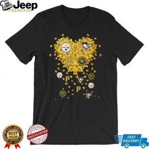 Pittsburgh Sports Teams Heart Logo Gold Hearts Fan T Shirt