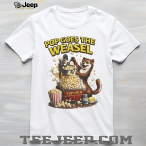 Pop Goes The Weasel Funny Popcorn Animal Graphic T Shirt