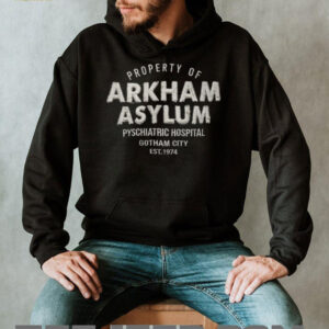 Property of Arkham Asylum Psychiatric Hospital Gotham City Fan T Shirt Property of Arkham Asylum Psychiatric Hospital Gotham City Fan T Shirt