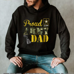 Proud Army Dad US Army Camo Text Personalized Veteran Family T Shirt