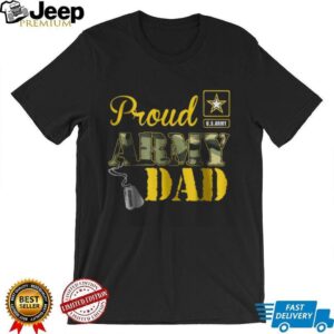 Proud Army Dad US Army Camo Text Personalized Veteran Family T Shirt