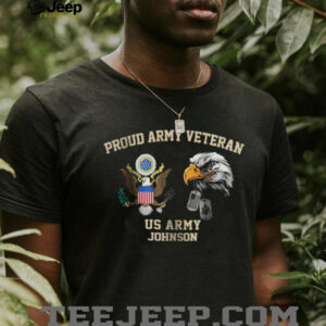 Proud Army Veteran Personalized US Army Eagle & Dog Tags T Shirt