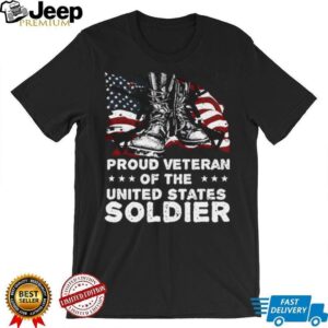 Proud Veteran Of The United States Soldier Distressed Flag T Shirt