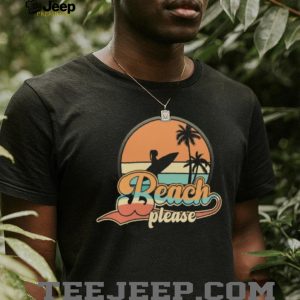 Retro Beach Please Surfer Girl Sunset Vintage T Shirt