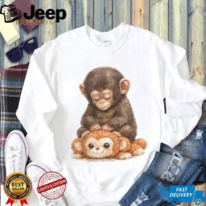 Realistic Baby Chimpanzee and Monkey Plush Friend Comfort Colors T Shirt Realistic Baby Chimpanzee and Monkey Plush Friend Comfort Colors T Shirt