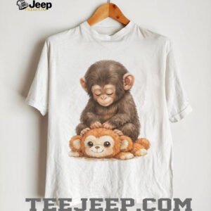 Realistic Baby Chimpanzee and Monkey Plush Friend Comfort Colors T Shirt