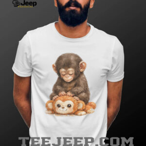 Realistic Baby Chimpanzee and Monkey Plush Friend Comfort Colors T Shirt