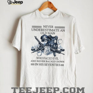 Retired Police Officer 70th Birthday T Shirt Never Backed Down Retired Police Officer 70th Birthday T Shirt Never Backed Down