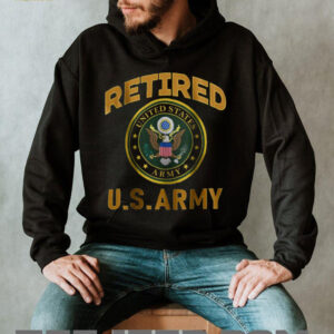 Retired United States Army Military Service Pride Gold Graphic T Shirt