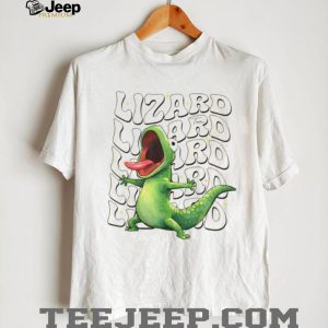 Retro Screaming Green Lizard Groovy Typography Shirt