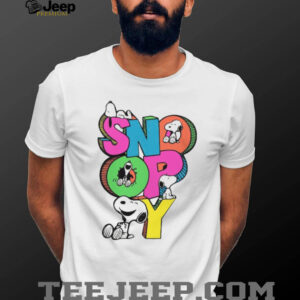 Retro Snoopy Multi Color Block Lettering Graphic T Shirt Retro Snoopy Multi Color Block Lettering Graphic T Shirt