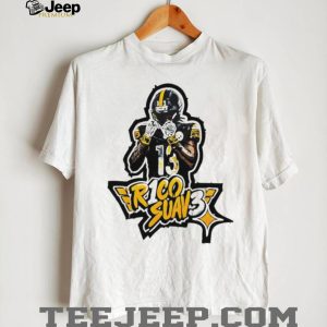 Rico Suave 13 Black and Gold Football Street Art T shirt
