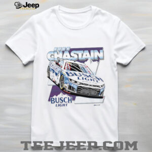 Ross Chastain Busch Light NASCAR Racing Driver White Cotton T Shirt