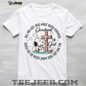 Praying Snoopy at the Cross “Goodness of God” Religious T Shirt
