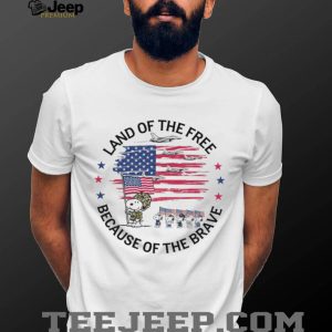 Snoopy Military Veteran Land Of The Free Because Of The Brave T Shirt