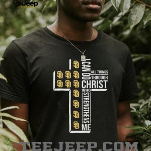 San Diego Padres Baseball Cross “I Can Do All Things Through Christ” T Shirt