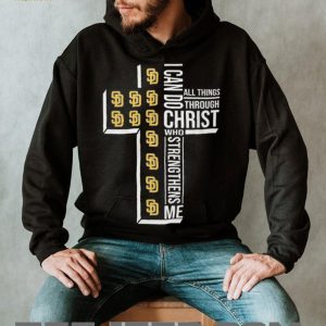 San Diego Padres Baseball Cross “I Can Do All Things Through Christ” T Shirt