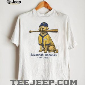 Savannah Bananas Baseball Golden Retriever Dog with Bat T Shirt Savannah Bananas Baseball Golden Retriever Dog with Bat T Shirt
