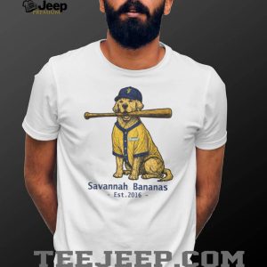 Savannah Bananas Baseball Golden Retriever Dog with Bat T Shirt