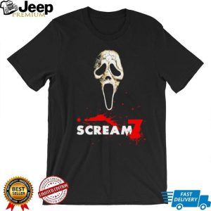 Scream 7 Ghostface Horror Movie Blood Splatter Graphic Tee