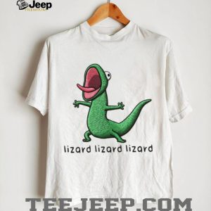 Screaming Green Lizard Embroidery Style Graphic T Shirt