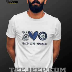 Seattle Mariners Peace Love Mariners Blue Compass Logo T Shirt Seattle Mariners Peace Love Mariners Blue Compass Logo T Shirt