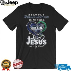 Seattle Seahawks In My Veins Jesus In My Heart Football T Shirt Seattle Seahawks In My Veins Jesus In My Heart Football T Shirt