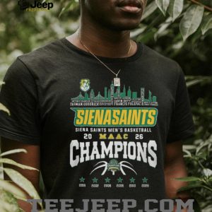 Siena Saints Men's Basketball 2026 MAAC Champions Skyline T Shirt
