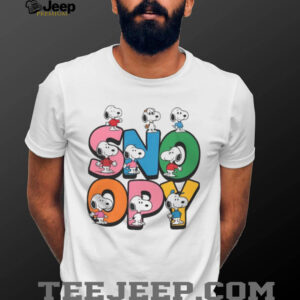Snoopy Characters Colorful Block Text Cartoon Graphic T Shirt Snoopy Characters Colorful Block Text Cartoon Graphic T Shirt