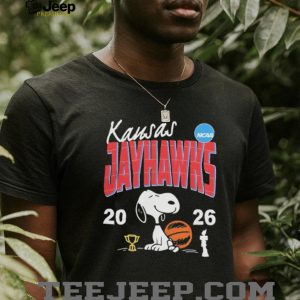 Snoopy Kansas Jayhawks 2026 NCAA Basketball Black T shirt