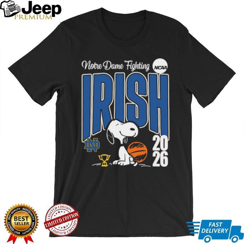 Snoopy Notre Dame Fighting Irish NCAA Basketball 2026 Champion T shirt Snoopy Notre Dame Fighting Irish NCAA Basketball 2026 Champion T shirt