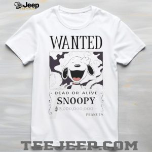 Snoopy Peanuts Wanted Dead or Alive Bounty Poster Graphic T Shirt