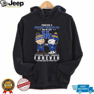 Snoopy and Charlie Brown Forever A Kentucky Wildcats Fan Win or Lose T Shirt