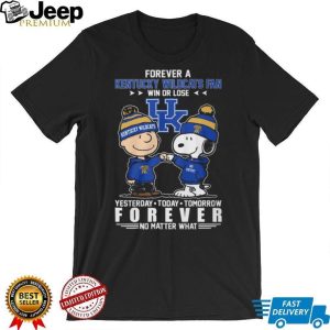 Snoopy and Charlie Brown Forever A Kentucky Wildcats Fan Win or Lose T Shirt