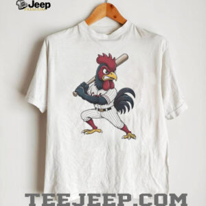 South Carolina Gamecocks Angry Rooster Baseball Player White T shirt South Carolina Gamecocks Angry Rooster Baseball Player White T shirt