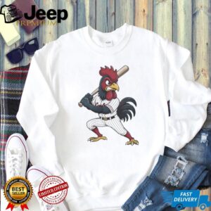 South Carolina Gamecocks Angry Rooster Baseball Player White T shirt
