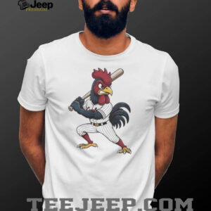 South Carolina Gamecocks Angry Rooster Baseball Player White T shirt