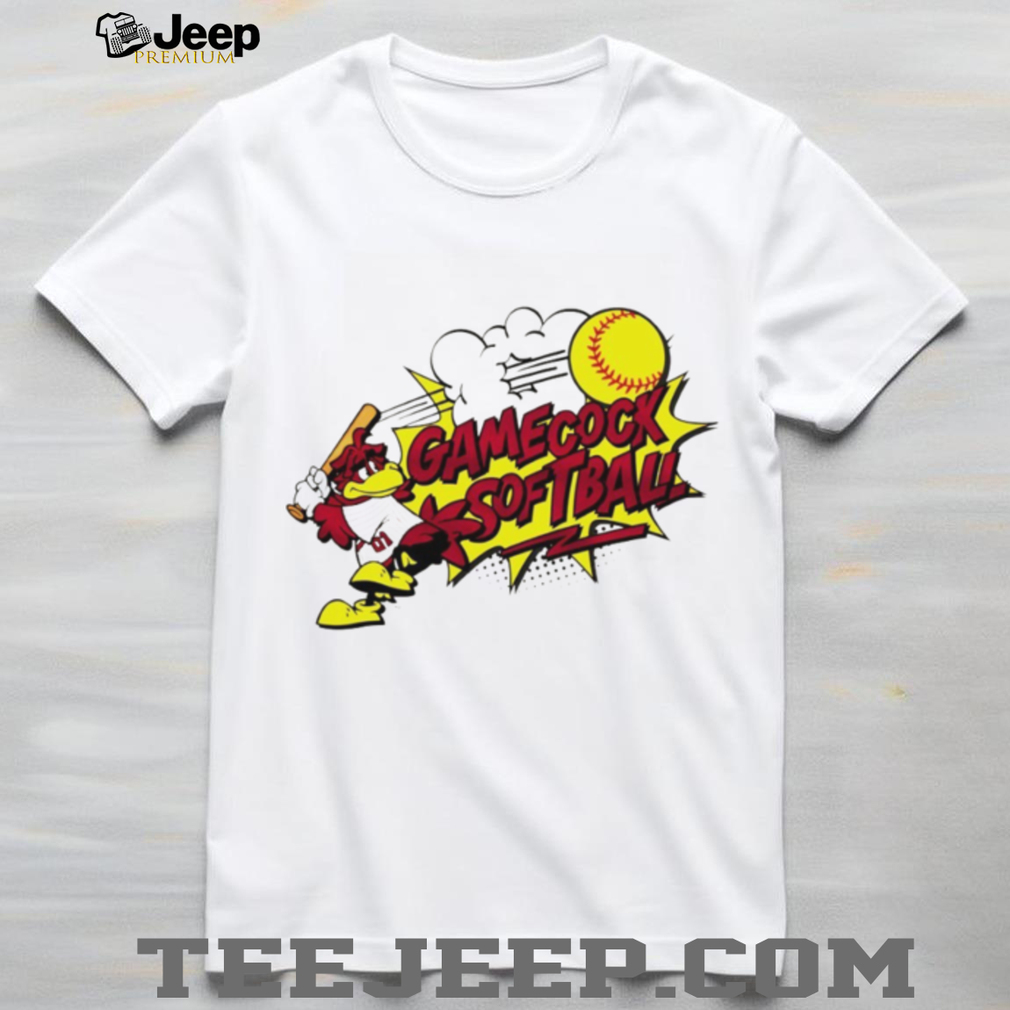 South Carolina Gamecocks Softball Cocky Mascot Cartoon T Shirt South Carolina Gamecocks Softball Cocky Mascot Cartoon T Shirt