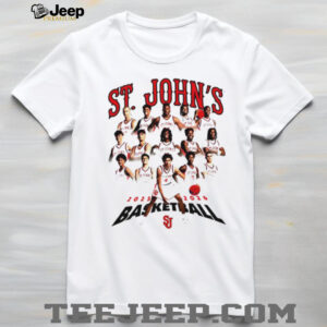 St. John's Basketball 2025 2026 Team Roster Graphic White T shirt