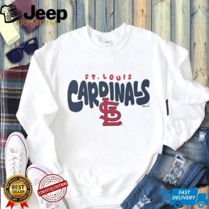 St. Louis Cardinals Oatmeal Heather Retro Script Crewneck T shirt